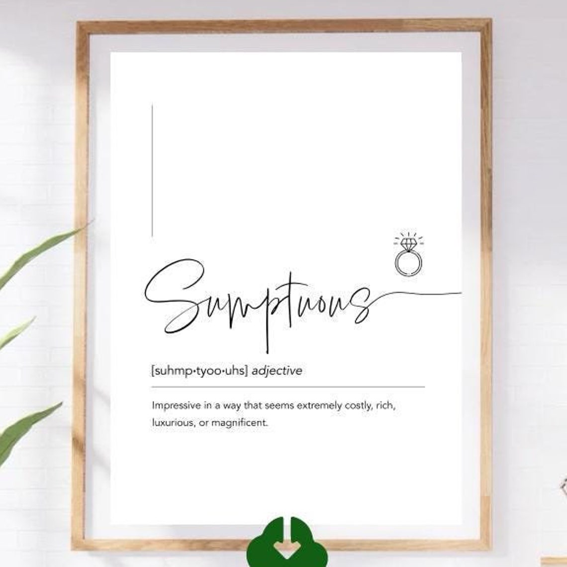Sumptuous Script Definition Black Luxurious Diamond Ring Art Poster - Image 4