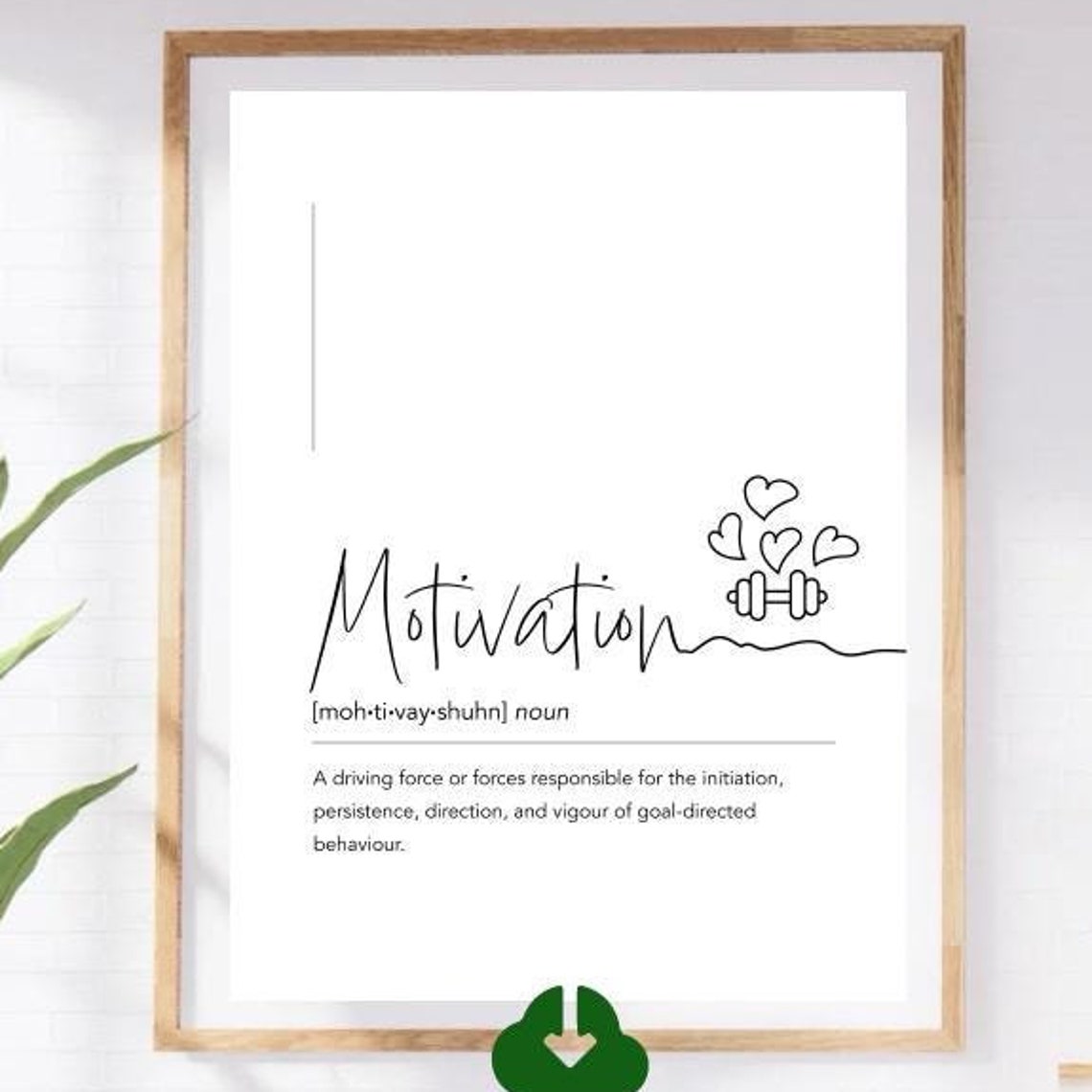 Motivation Script Definition White Dumbbell Fitness Word Art Poster