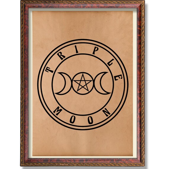 Triple Moon Goddess Symbol Wiccan Pagan Witchcraft Altar Poster