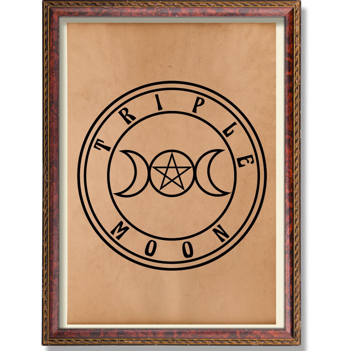 Triple Moon Goddess Symbol Wiccan Pagan Witchcraft Altar Poster