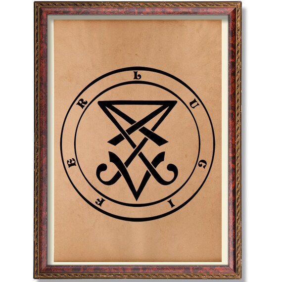 Lucifer Sigil Print Occult Demon Seal Wall Art Vintage Satanic Symbol Poster Esoteric Infernal Decor Goetia Magic Illustration