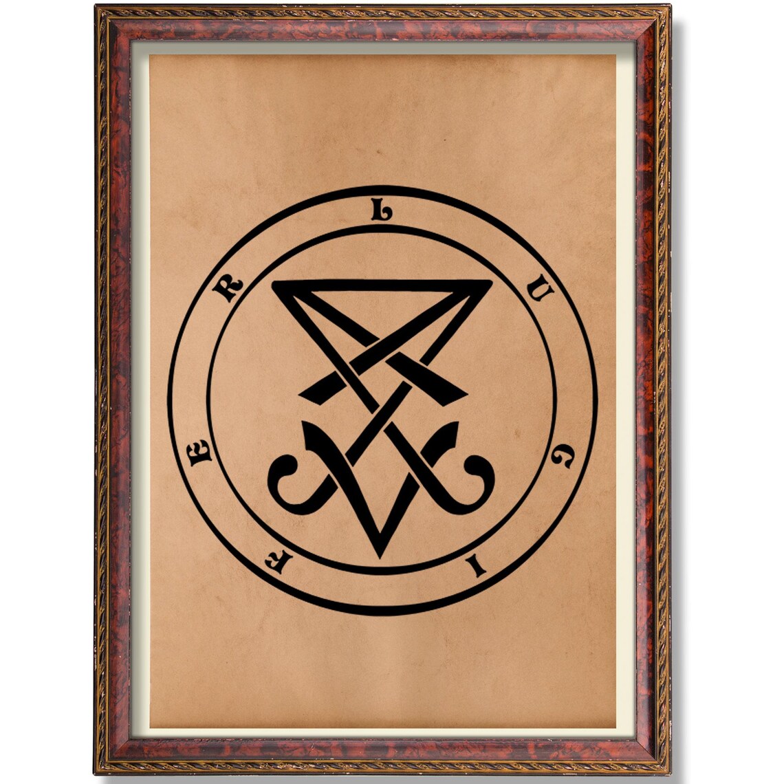 Lucifer Sigil Occult Demon Seal Vintage Satanic Symbol Poster
