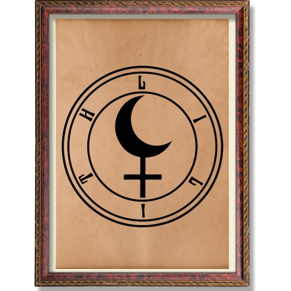 Lilith Demon Seal Occult Female Power Symbol Vintage Dark Poster