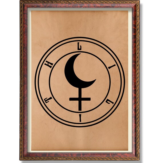 Lilith Seal Print Occult Female Demon Symbol Vintage Dark Art Antique Gothic Witch Decor Mythic Feminine Poster