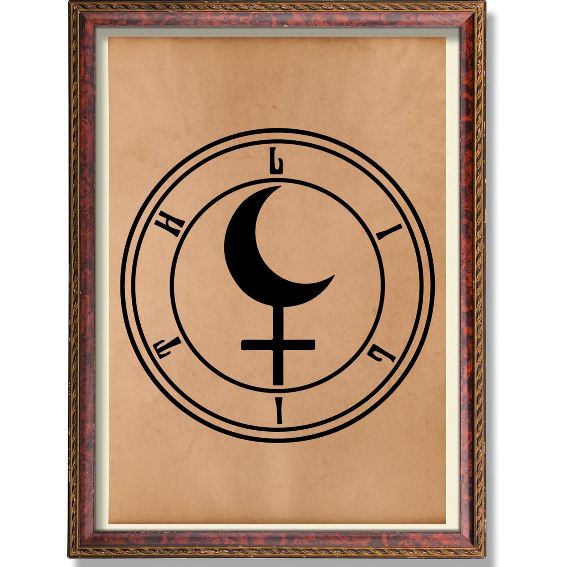 Lilith Demon Seal Occult Female Power Symbol Vintage Dark Poster