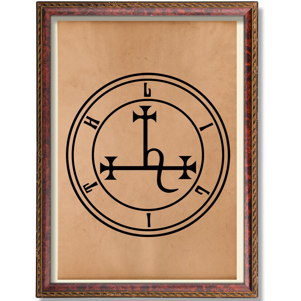 Lilith Sigil Vintage Occult Art Print, Gothic Symbol