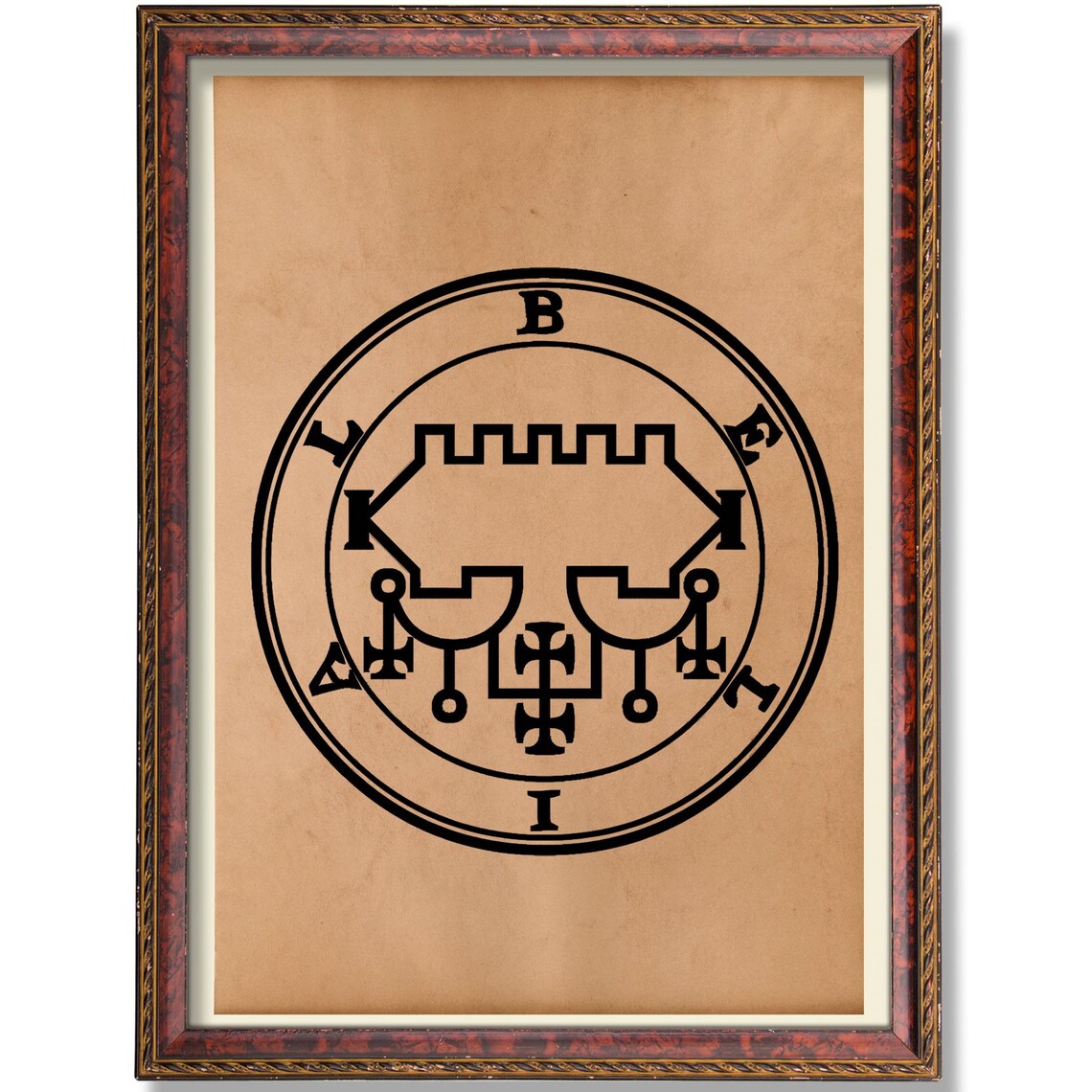 Belial Seal Goetia Sigil Occult Demonology Circular Symbol Poster