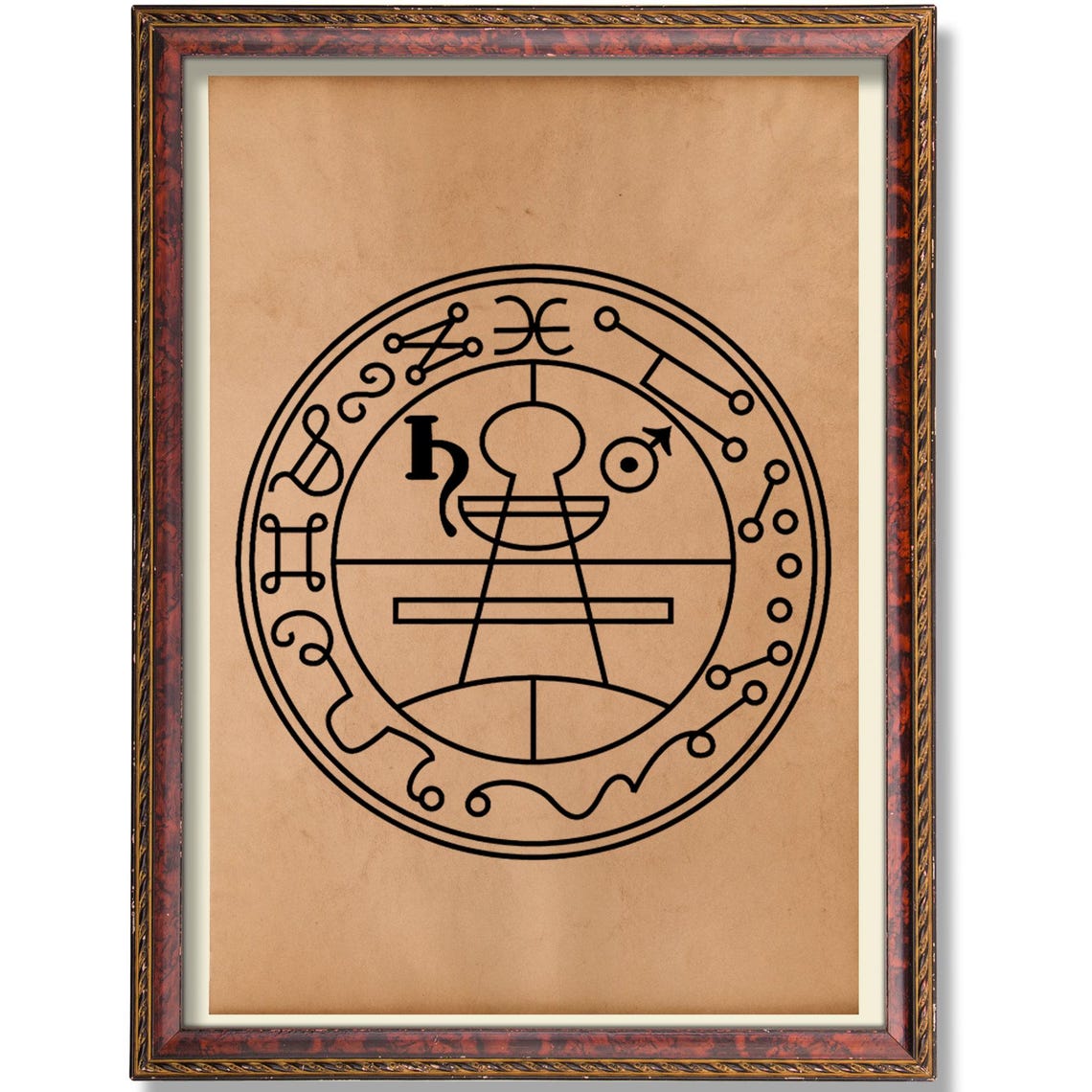Seal Of Solomon Occult Esoteric Vintage Grimoire Ritual Symbol Poster