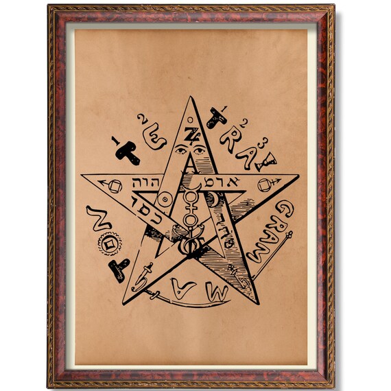 Tetragrammaton Occult Print Eliphas Levi Esoteric Art Alchemical Symbol Poster Hermetic Mystical Decor Vintage Wall
