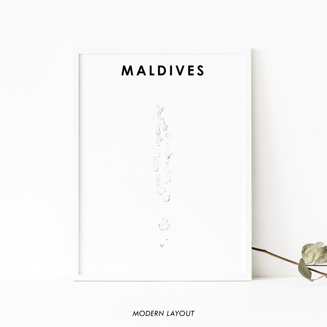 Maldives Map Print, South Asian Nursery Room Poster
