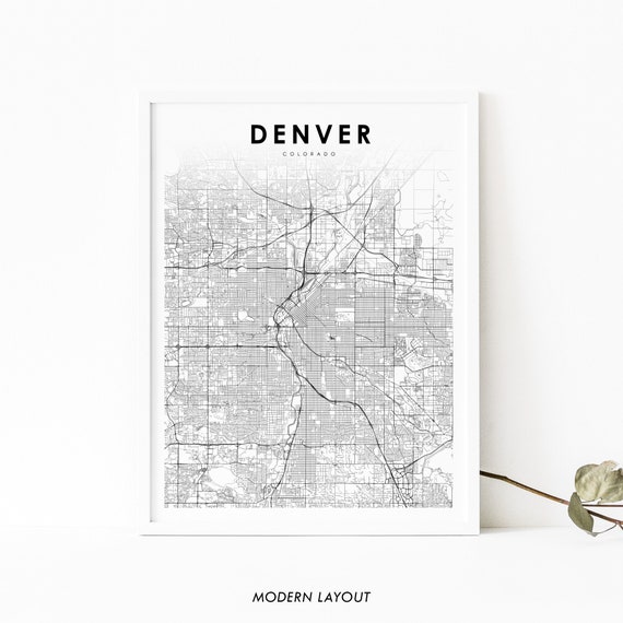 Denver Area Co Map Print, Colorado City Road Poster