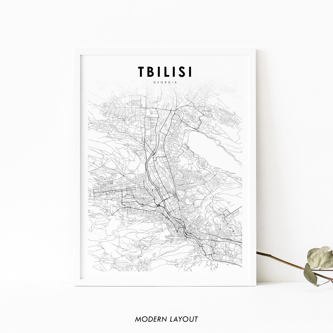 Tbilisi Georgia Map Poster, Travel and Office Decor