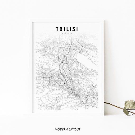 Tbilisi Georgia Map Poster, Travel and Office Decor