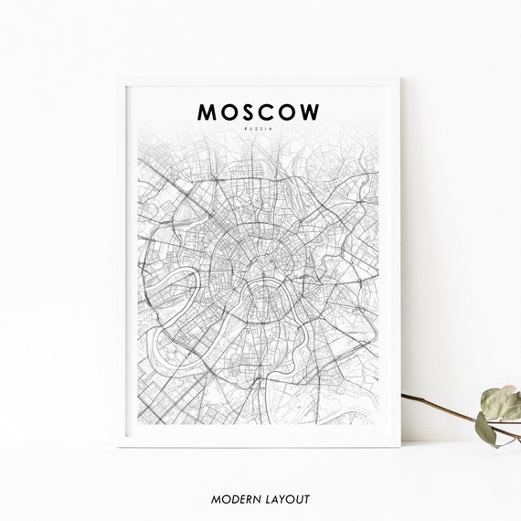 Moscow Russia Map Print, Nursery Room Decor