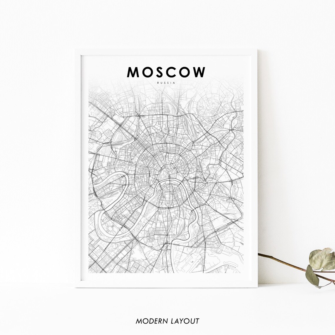 Moscow Russia Map Print, Nursery Room Decor