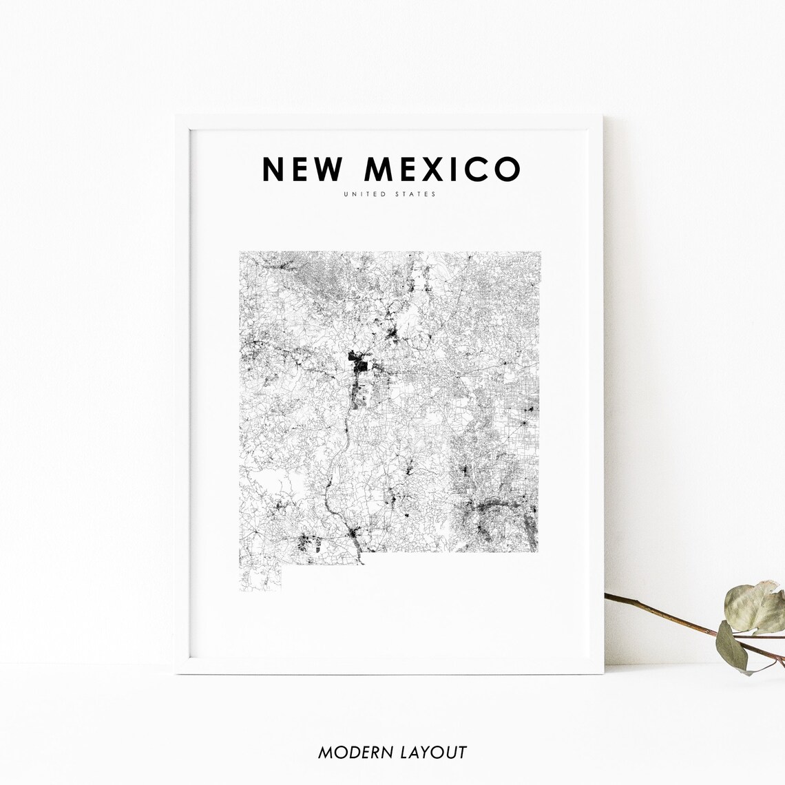 New Mexico Map Poster, Nursery Room Wall Decor