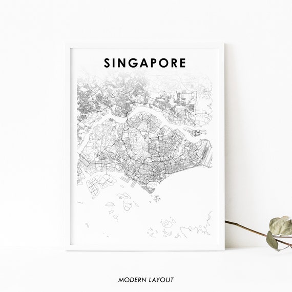 Singapore Map Art Poster, Nursery Room Wall Decor