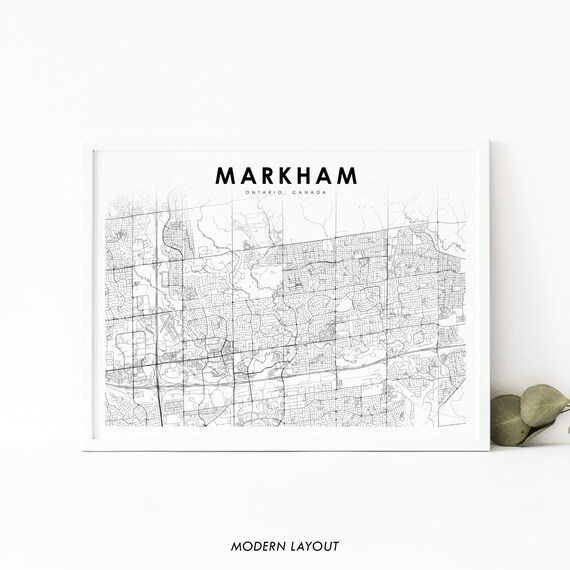 Markham Ontario Map Print Toronto On Canada Art Poster City Street Road Nursery Room Wall Office Decor