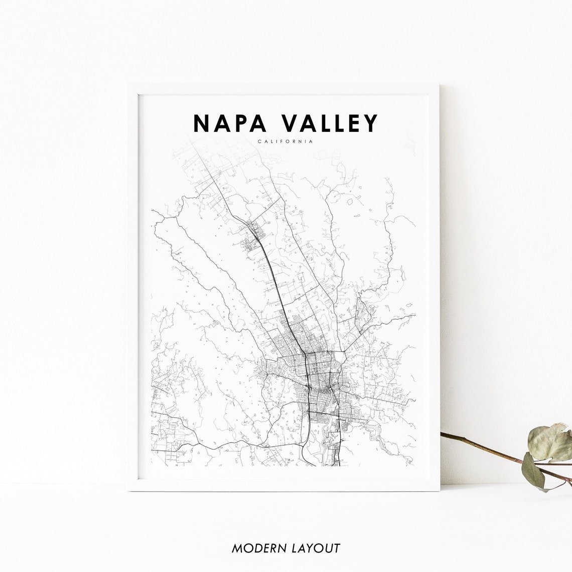 Napa Valley California Minimalist Wine Region Map Art Poster
