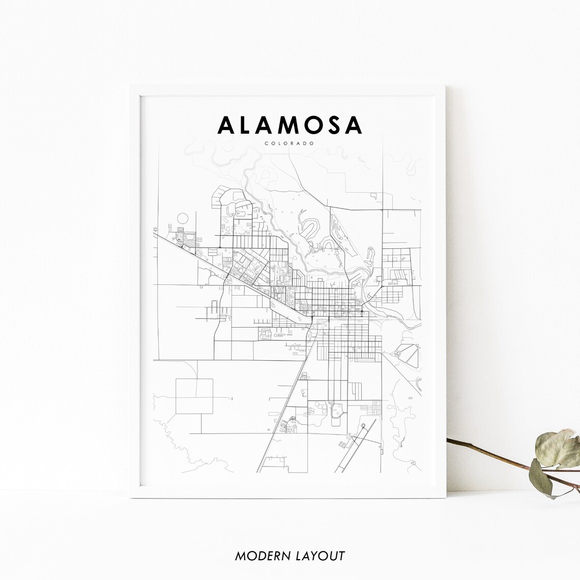Alamosa Co Map Print, Colorado USA Travel Poster