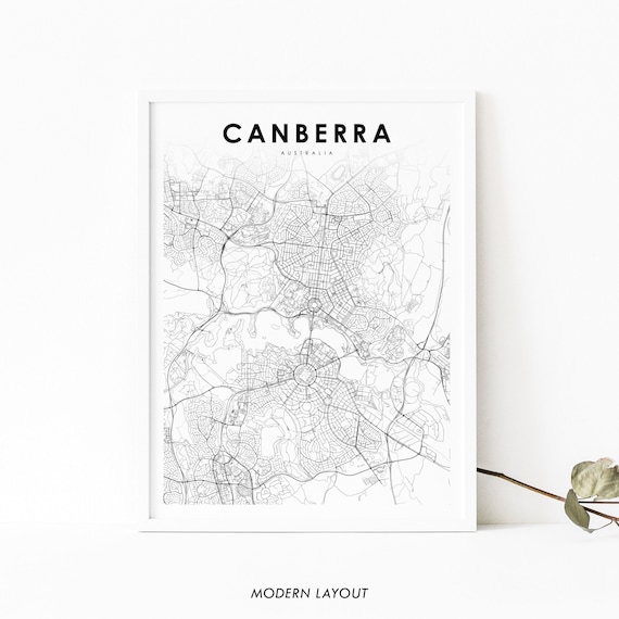 Canberra Australia Map Art Print, Nursery Room Decor