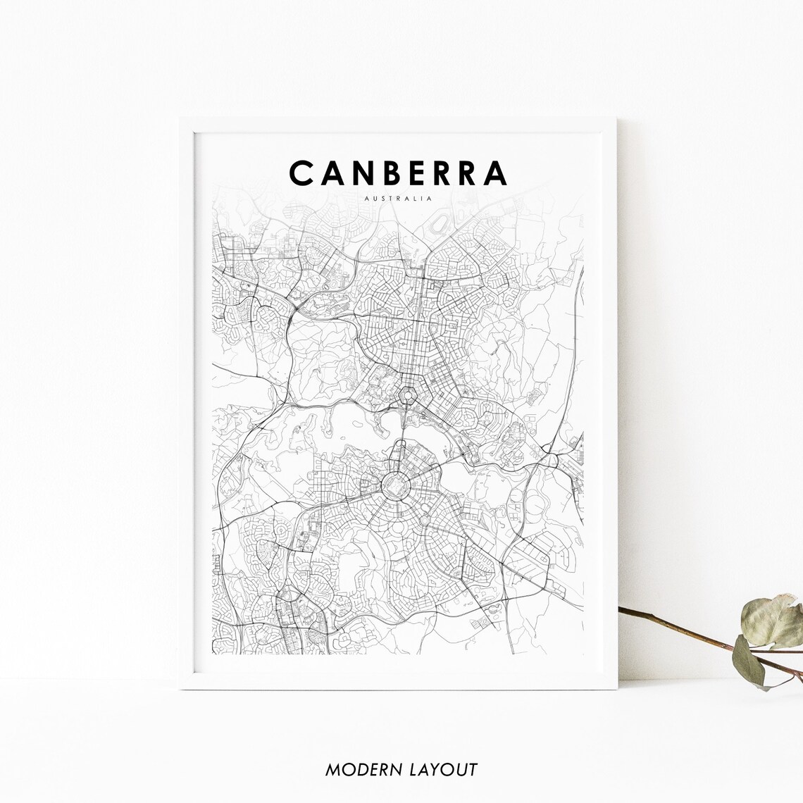 Canberra Australia Map Art Print, Nursery Room Decor