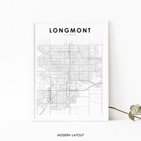 Longmont, Colorado Map Art Print, Nursery Decor