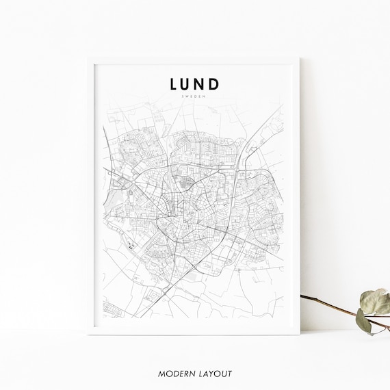 Lund Sweden Map Art Print, Scania County