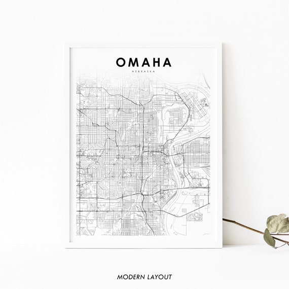Omaha, NE Map Print, Nebraska City Street Art