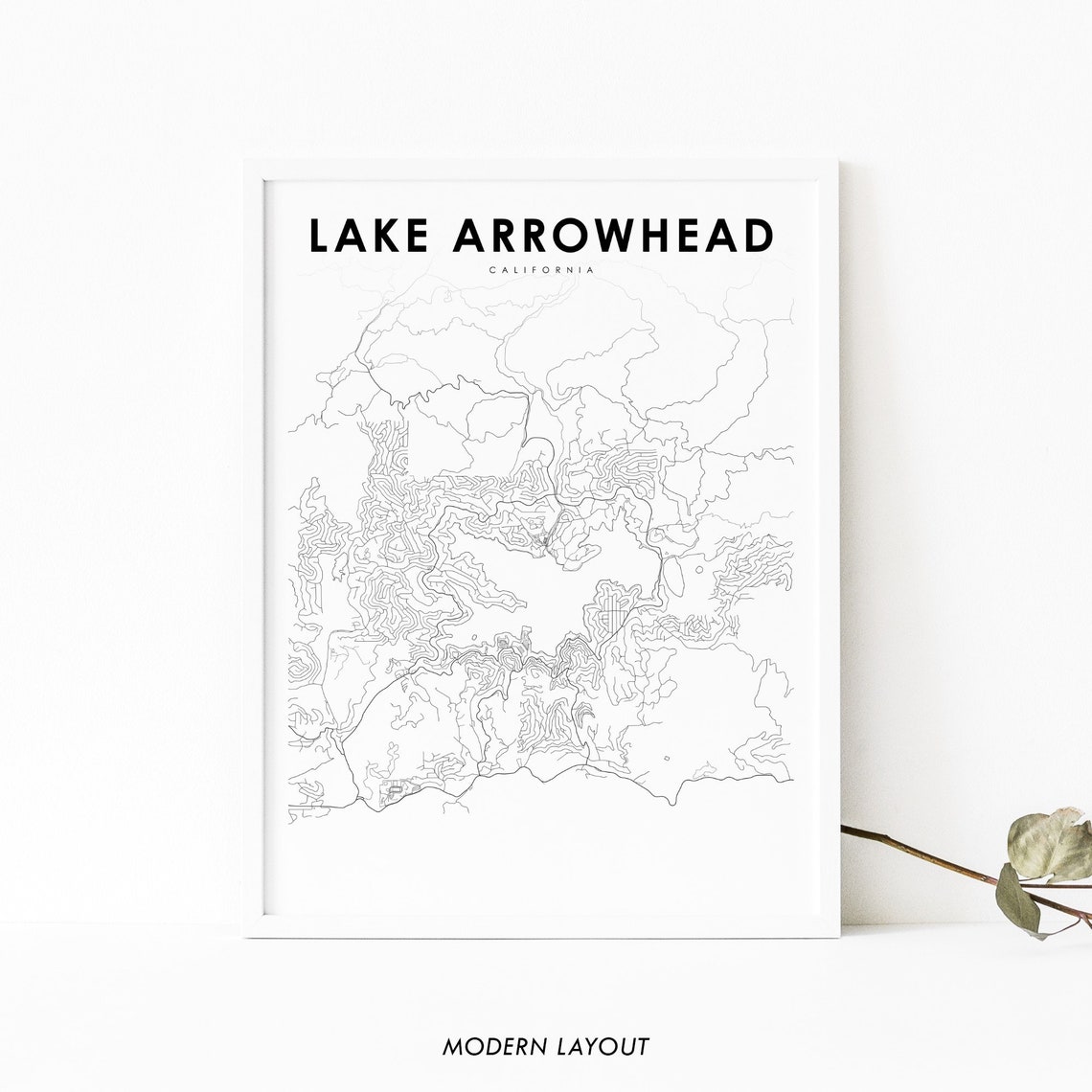 Lake Arrowhead California Minimal Street Map Modern Layout Poster