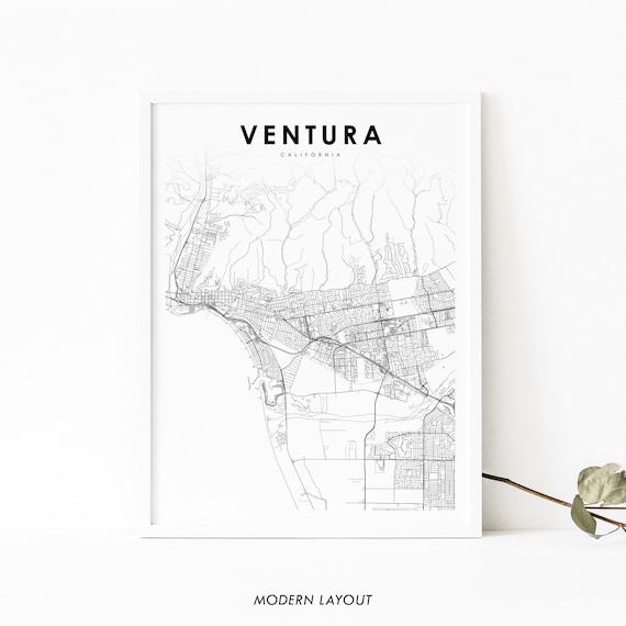 Ventura California Minimalist City Map Modern Street Layout Poster