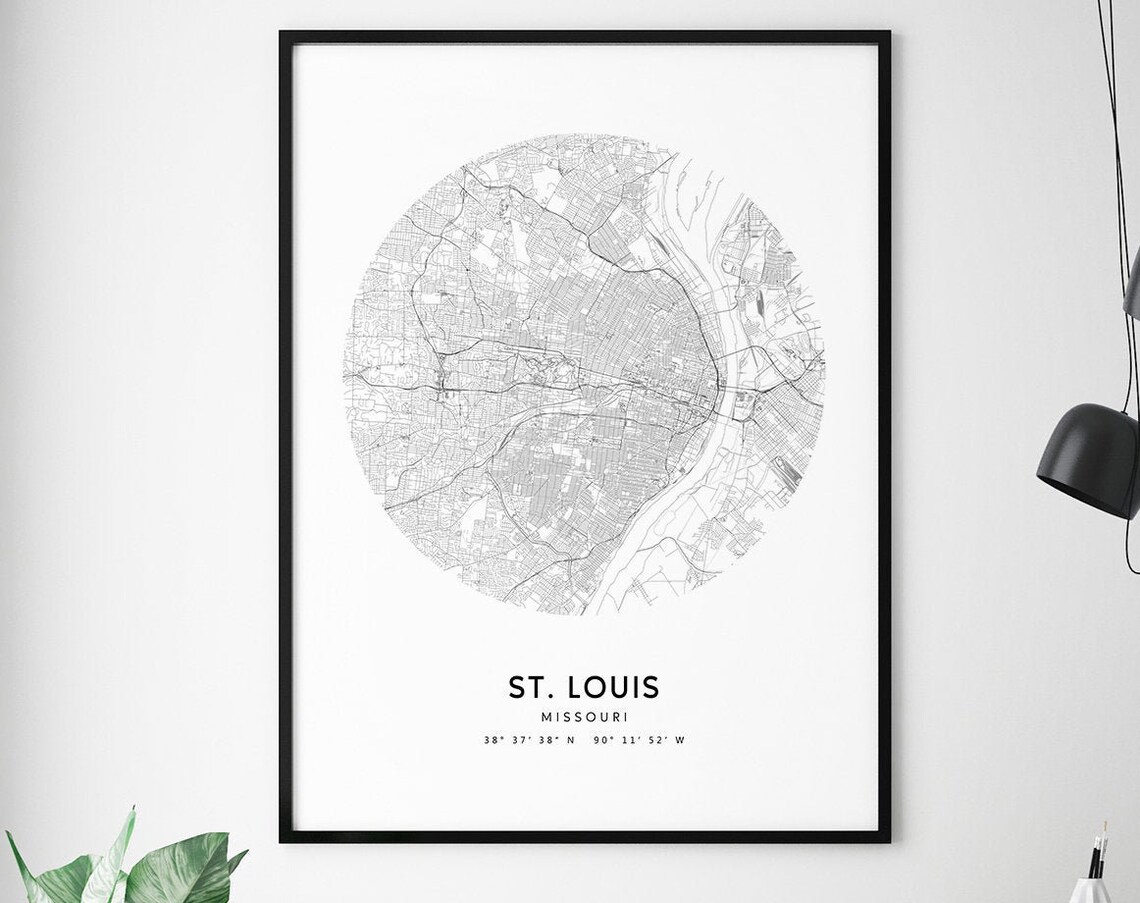 St Louis Map Print, Modern Minimalist Travel Poster