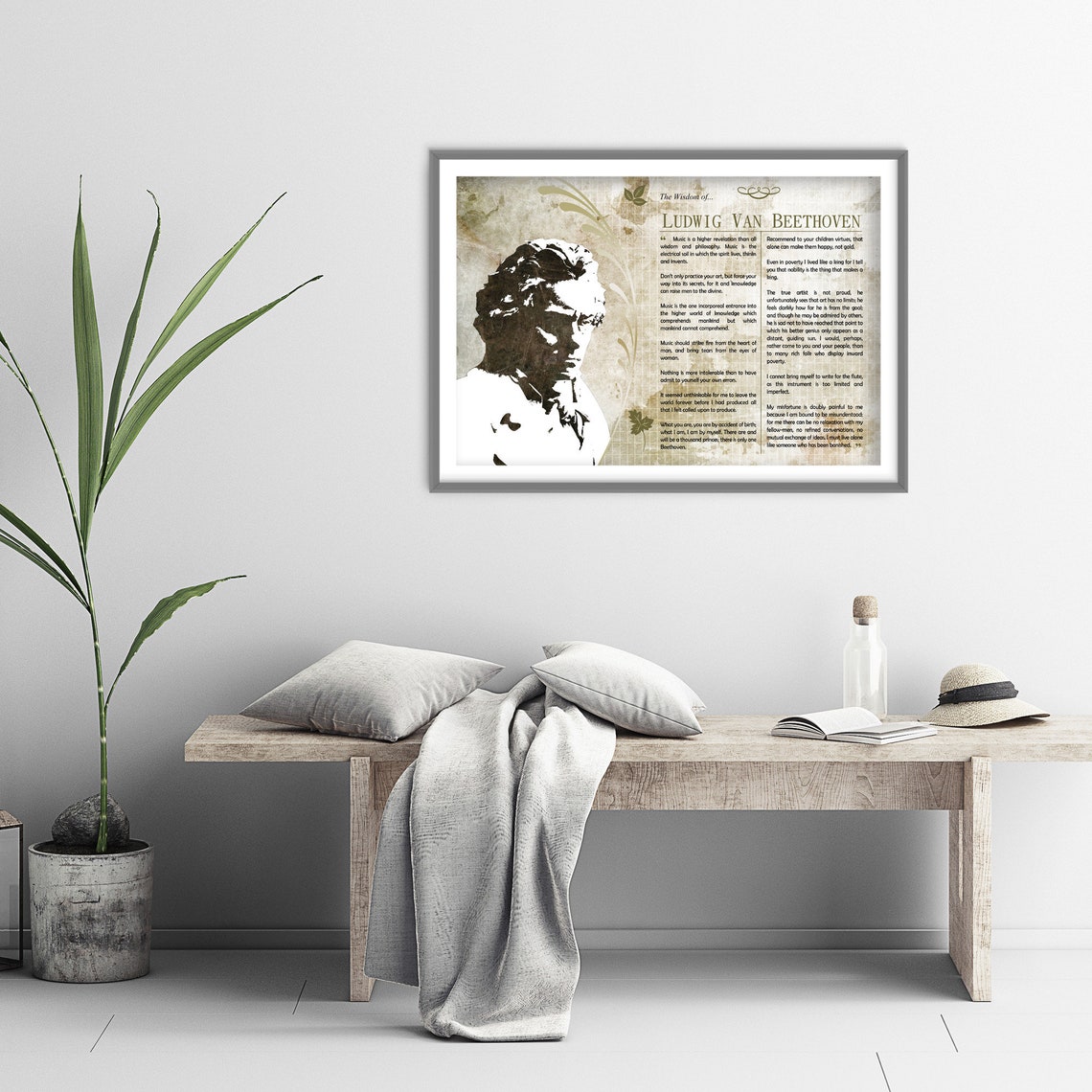 Ludwig van Beethoven Quotes Poster Wisdom Collage Composer Decor Gift - Image 2