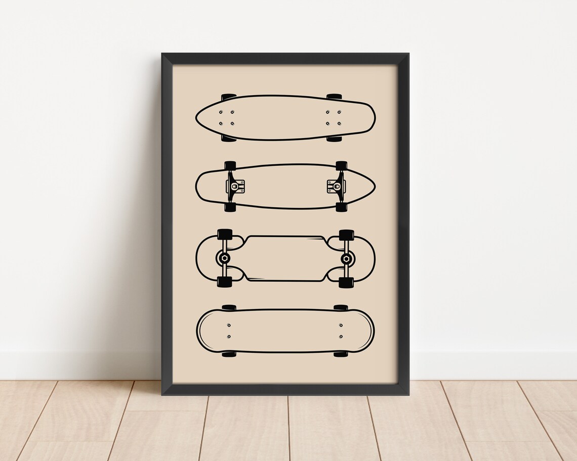 Skateboard Retro Nursery Decor Art Print - Image 3