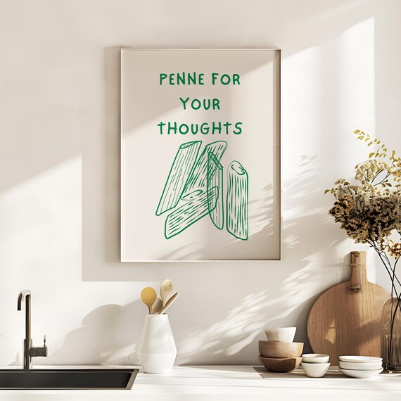 Funny Pasta Print Aesthetic Kitchen Decor Trendy Kitchen Wall Art Cute Kitchen Print Kitchen Wall Art Chef Print Home Decor