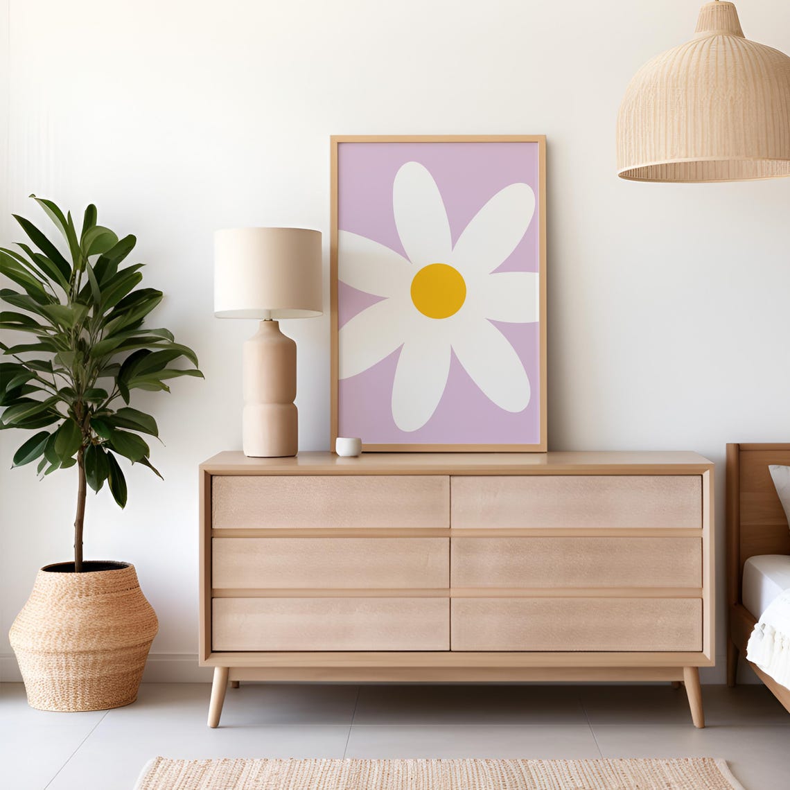 Big Daisy Flower Lavender Purple Nursery Decor Artwork Poster - Image 4