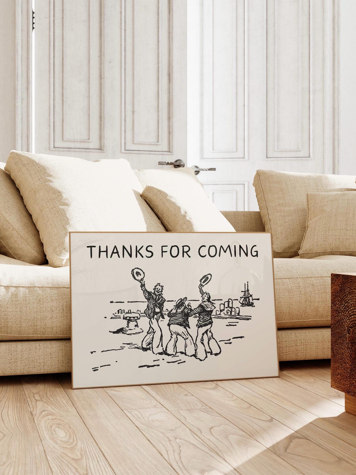 Thanks For Coming Vintage Sailor Sketch Funny Entryway Poster - Image 4