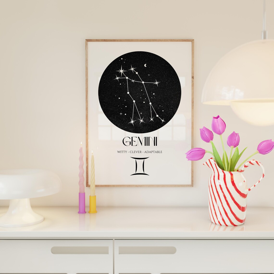 Gemini Zodiac Constellation Astrology Wall Decor Print - Image 2