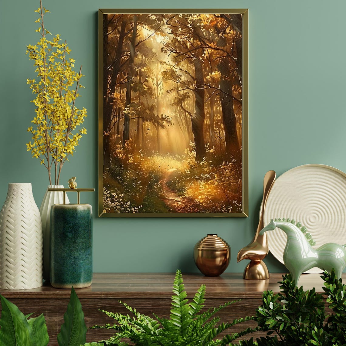 Enchanted Autumn Landscape Print Fall Path Forest Poster Rustic Fall Decor Moody Landscape Wall Art Farmhouse Decor 710 - Image 3