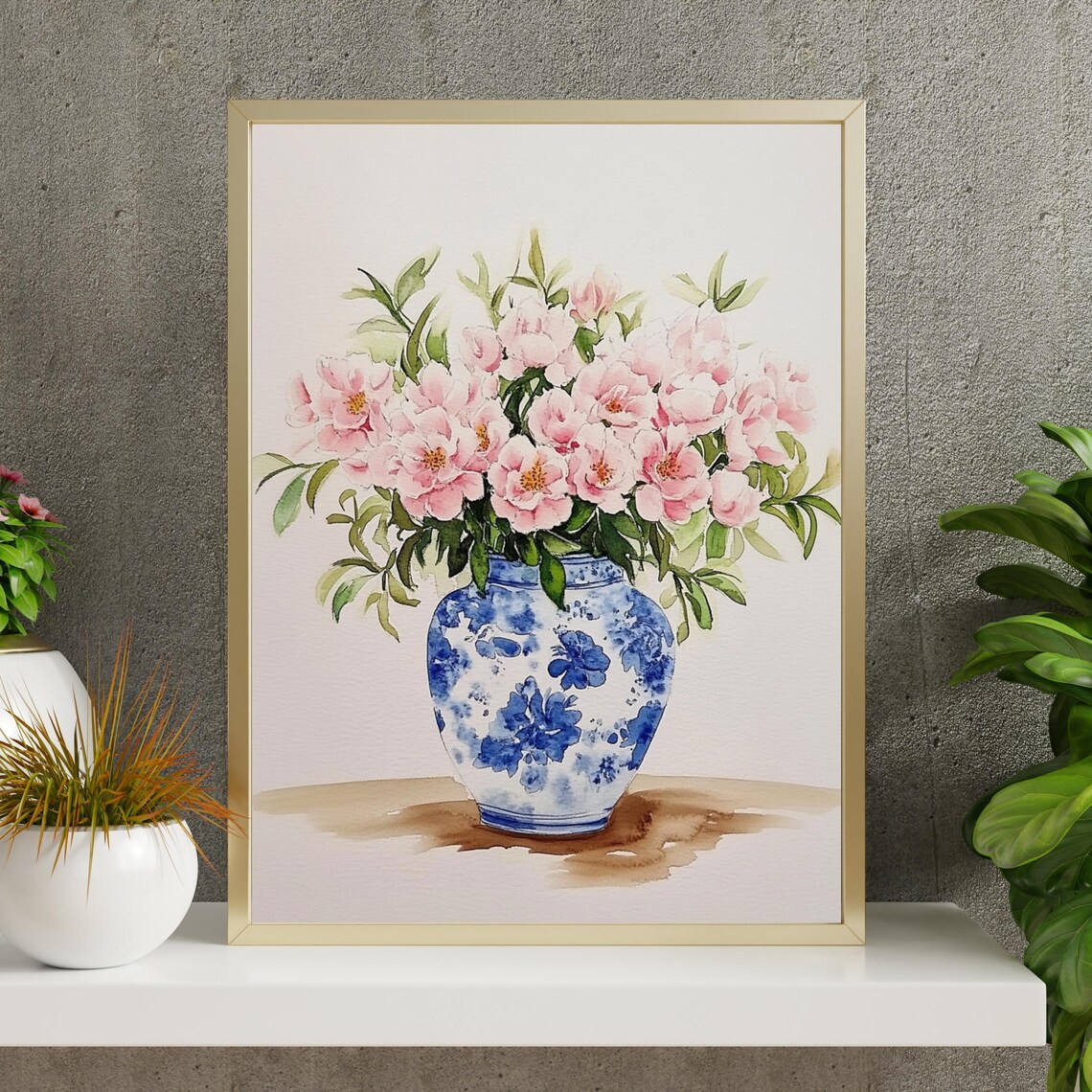 Watercolor Flower Bouquet Botanical Minimalist Bohemian Print - Image 4