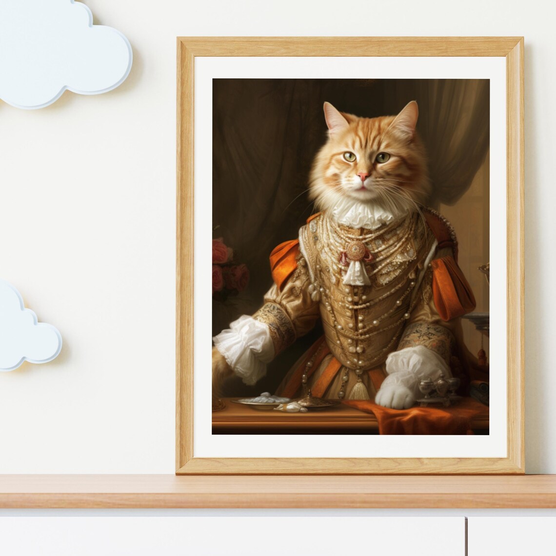 Royal Orange Cat Renaissance Portrait Noble Pet Painting Poster - Image 4