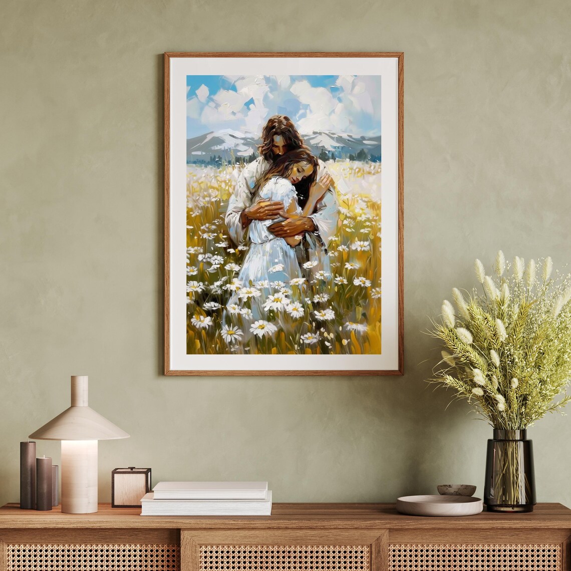 Jesus Hugging Woman, Christian Jesus Portrait - Image 2