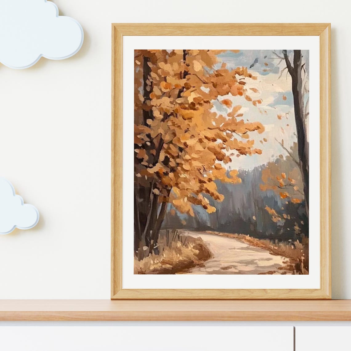 Vintage Autumn Landscape Print Fall Path Forest Poster Rustic Fall Decor Moody Landscape Wall Art Autumn 660 - Image 5