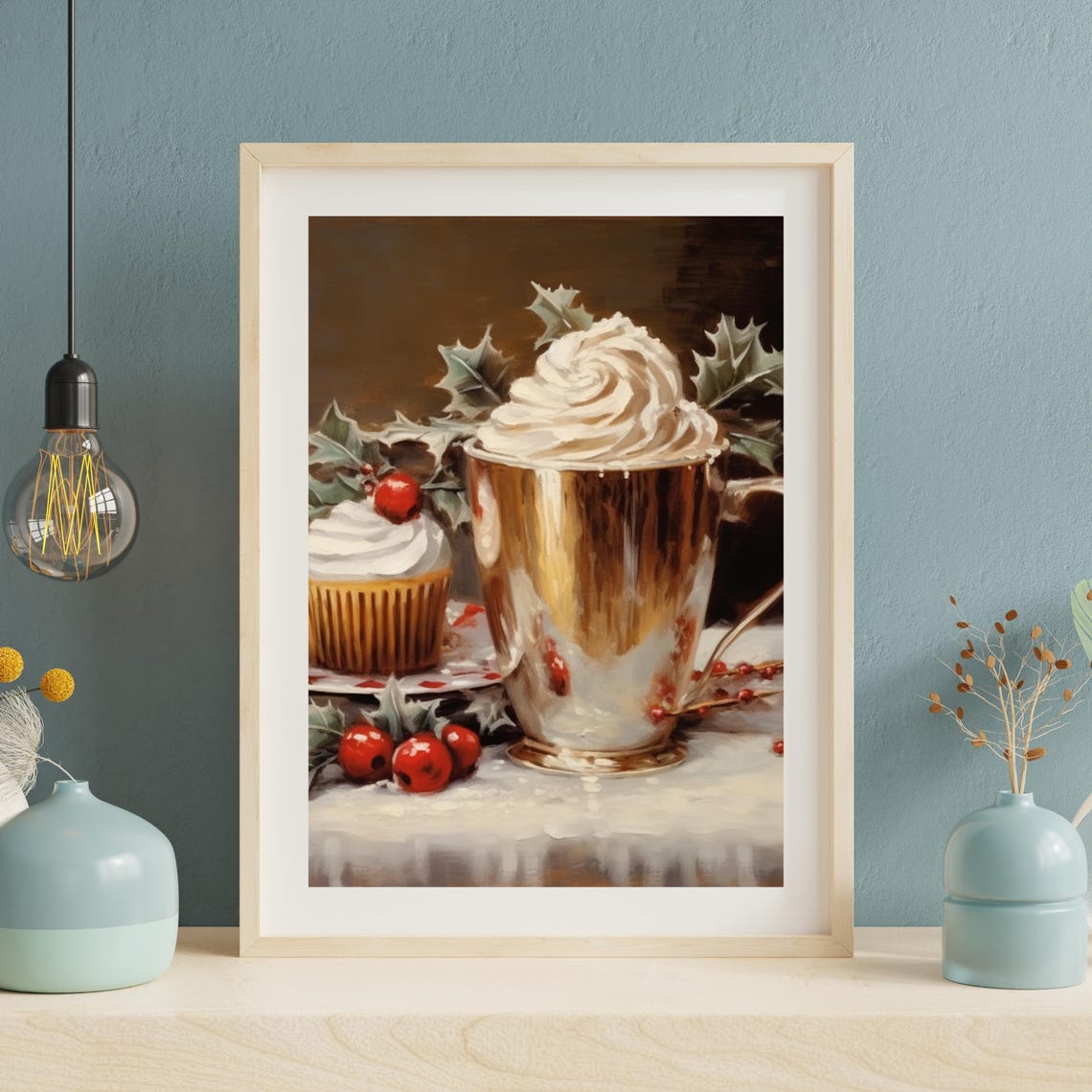 Christmas Hot Chocolate With Whipped Cream And Cupcake Poster - Image 2