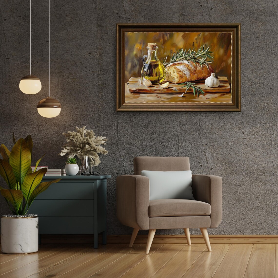Vintage Bread Still Life, Country Kitchen Art Print - Image 4