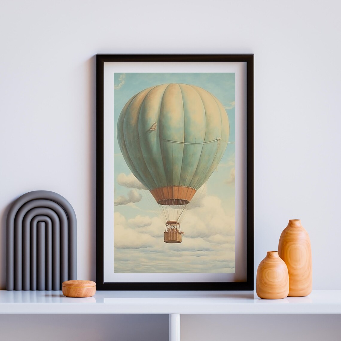 Vintage Whimsical Hot Air Balloon Art Print - Image 5