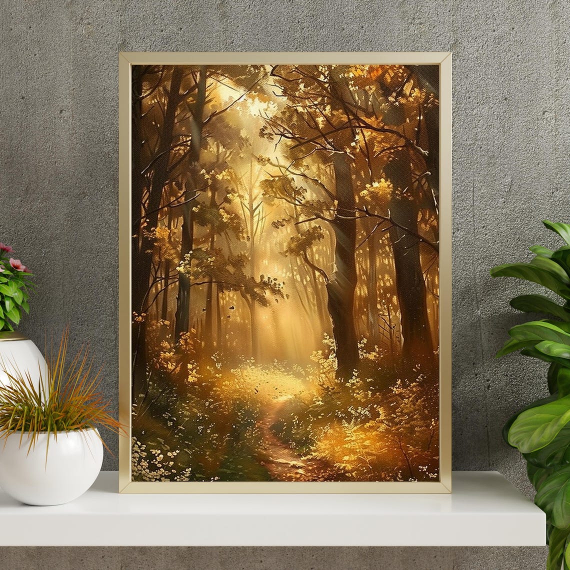 Enchanted Autumn Landscape Print Fall Path Forest Poster Rustic Fall Decor Moody Landscape Wall Art Farmhouse Decor 710 - Image 2
