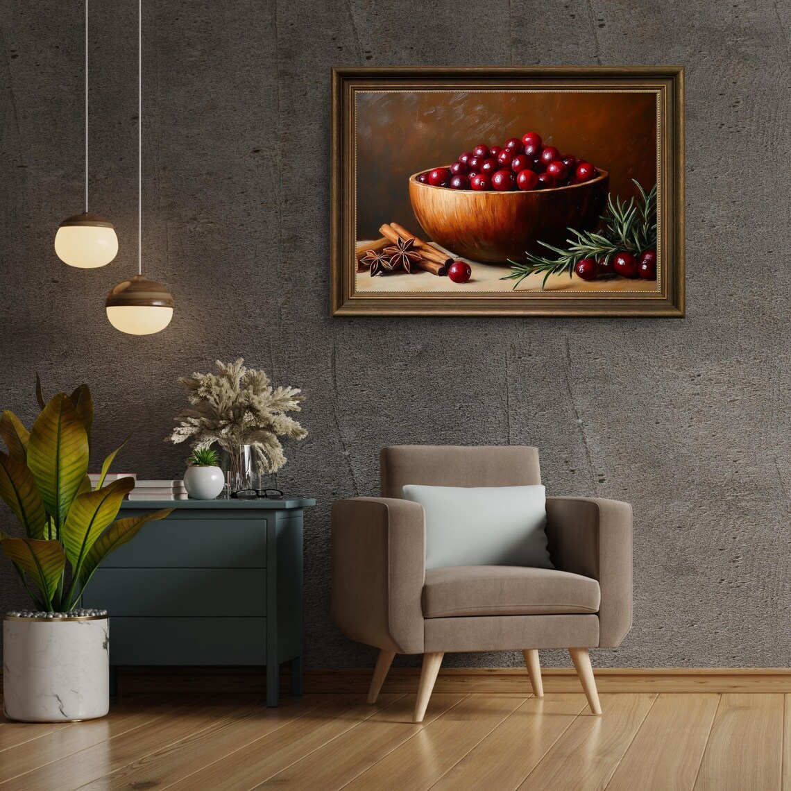 Cranberry Bowl Cinnamon Star Anise Holiday Still Life Poster - Image 6