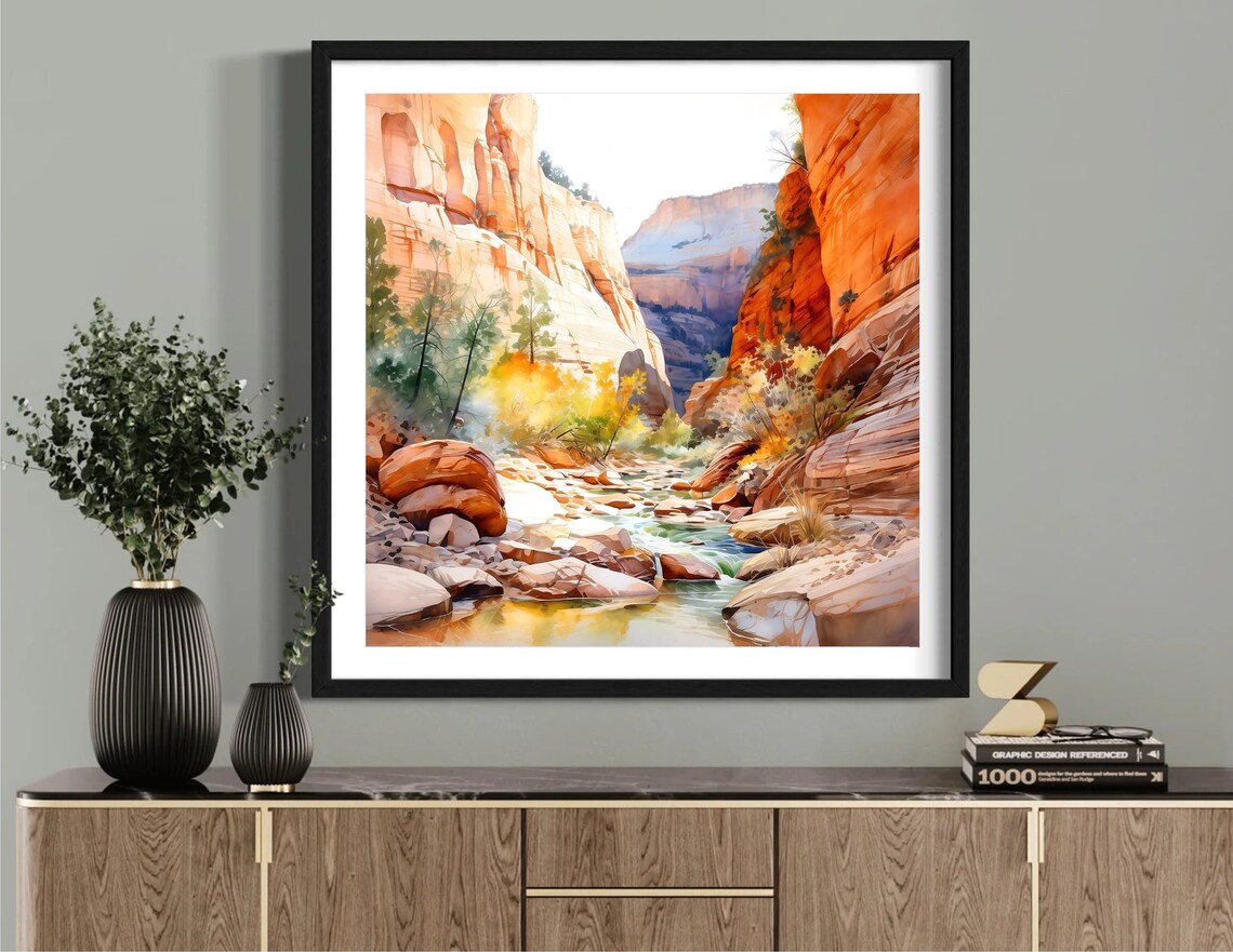 Zion National Park Travel Poster, Watercolor - Image 2