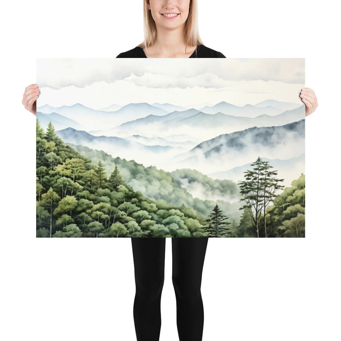 Great Smoky Mountains National Park Travel Print Great Smoky Mountains Art Poster Print Painting Decor Tennessee And North Carolina Usa - Image 2